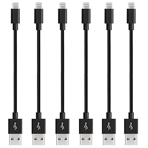 3-Pack, Gold 8-inch CableCord Short Nylon Braided USB Lightning Charging Cable/Data USB Compatible for iPhoneX Case /8/8 Plus/7/7 Plus/6/6s Plus,iPad Mini 
